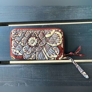 Vera Bradley Slate Blooms Zip Around Quilted Wallet